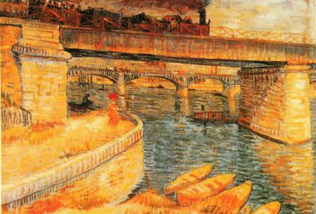 Vincent Van Gogh Bridges Across the Seine at Asnieres